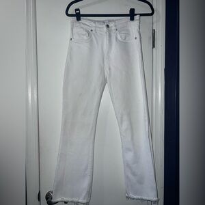 Zara White Straight-Leg Jeans